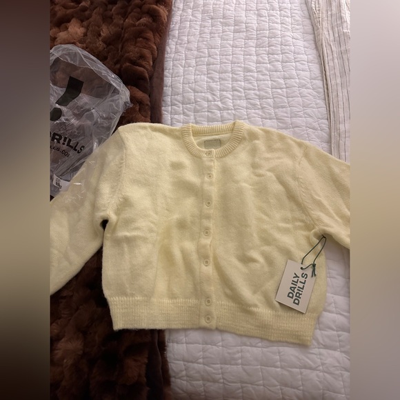 Daily Drills Button Up Sweater - Lemon - Picture 3 of 6